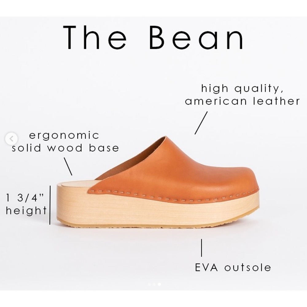 Bryr Women The Bean Leather Platform Wood Clog,Tan Whiskey, 8 - Picture 2 of 9